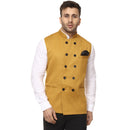 Veera Paridhaan Plain Chinese Collar Sleeveless Cotton Poly Nehru Jacket-10