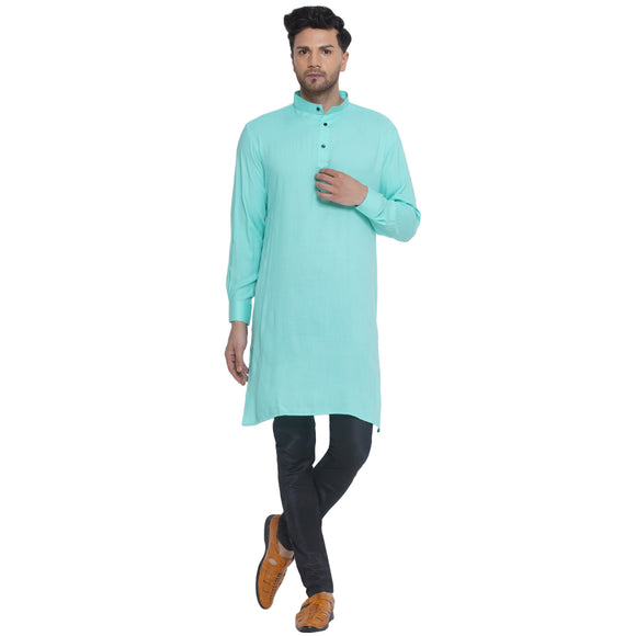 Veera Paridhaan Solid Rayon Long Kurta for Men