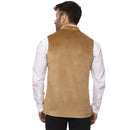 Veera Paridhaan Plain Chinese Collar Sleeveless Velvet Nehru Jacket-16