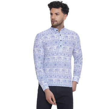Veera Paridhaan Sanganeri Printed Short Kurta for Men