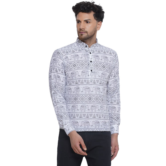 Veera Paridhaan Sanganeri Printed Short Kurta for Men