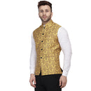 Veera Paridhaan Banarasi Jacquard Print Golden Nehru Jacket-2