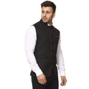 Veera Paridhaan Plain Chinese Collar Sleeveless Cotton Poly Nehru Jacket-37