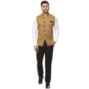 Veera Paridhaan Plain Chinese Collar Sleeveless Cotton Poly Nehru Jacket-59