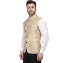 Veera Paridhaan Banarasi Jacquard Print Golden Nehru Jacket-14