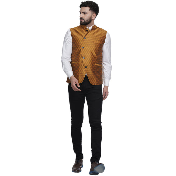 Veera Paridhaan  Jacquard Printed  Silk Nehru Jacket