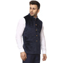 Veera Paridhaan Plain Chinese Collar Sleeveless Velvet Nehru Jacket-9