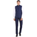 Veera Paridhaan Blue Checkered CottonPoly Nehru Jacket-2