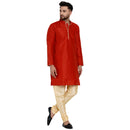 Veera Paridhaan Men's Ethnic Jacquard Full Sleeve Printed Long kurta Set-27