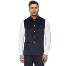 Veera Paridhaan Plain Chinese Collar Sleeveless Velvet Nehru Jacket-1