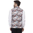 Veera Paridhaan Multi Print Pure cotton knitted Blue Nehru Jacket-22