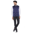 Veera Paridhaan Men's Velvet Satin Print Nehru Jacket-5