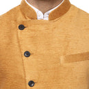 Veera Paridhaan Plain Chinese Collar Sleeveless Velvet Slub Nehru Jacket-6