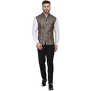 Veera Paridhaan Banarasi Jacquard Print Black Nehru Jacket-5