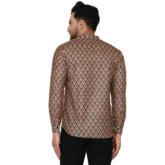 Veera Paridhaan Men's Cotton Printed Full Sleeve Short kurta