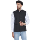 Veera Paridhaan Solid Slub Nehru Jacket for Men-1