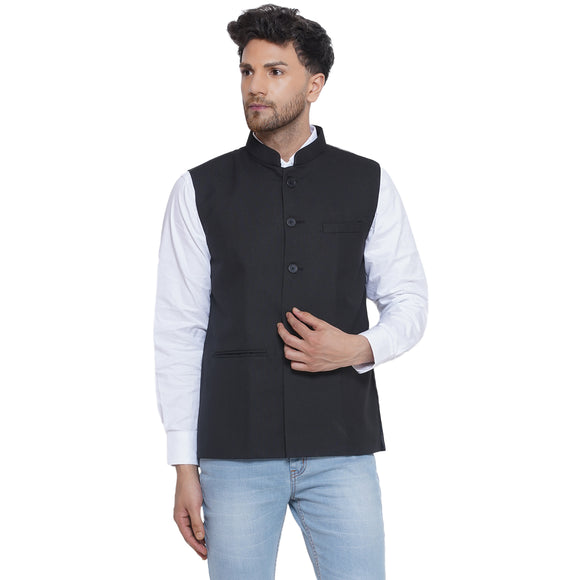 Veera Paridhaan Solid Slub Nehru Jacket for Men