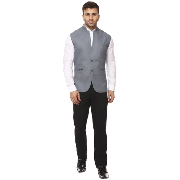 Veera Paridhaan Plain Chinese Collar Sleeveless Cotton Poly Waist Coat