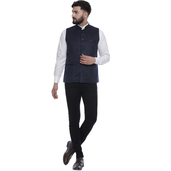 Veera Paridhaan Solid  Suede Velvet  Nehru Jacket