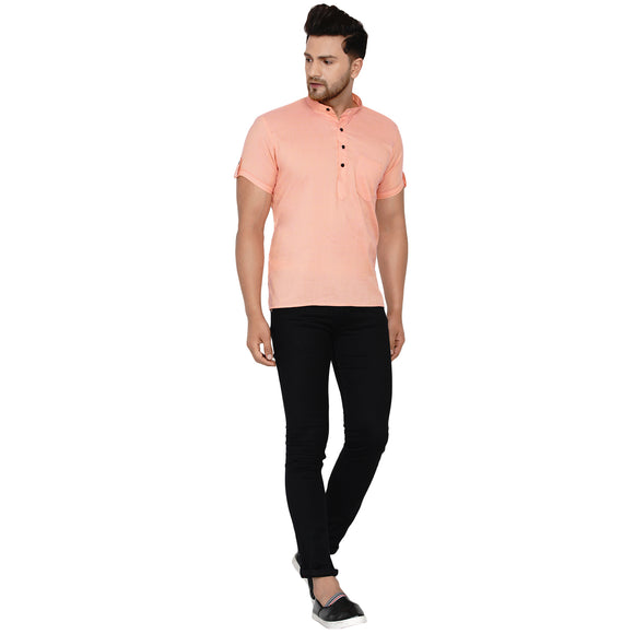 Veera Paridhaan Men's Rayon Half Sleeve Short kurta