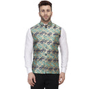 Veera Paridhaan Banarasi Jacquard Print Golden Nehru Jacket-12