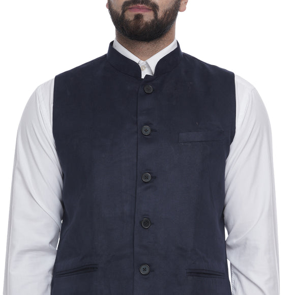 Veera Paridhaan Solid  Suede Velvet  Nehru Jacket