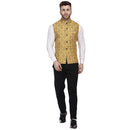 Veera Paridhaan Banarasi Jacquard Print Golden Nehru Jacket-44