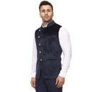 Veera Paridhaan Plain Chinese Collar Sleeveless Velvet Nehru Jacket-8