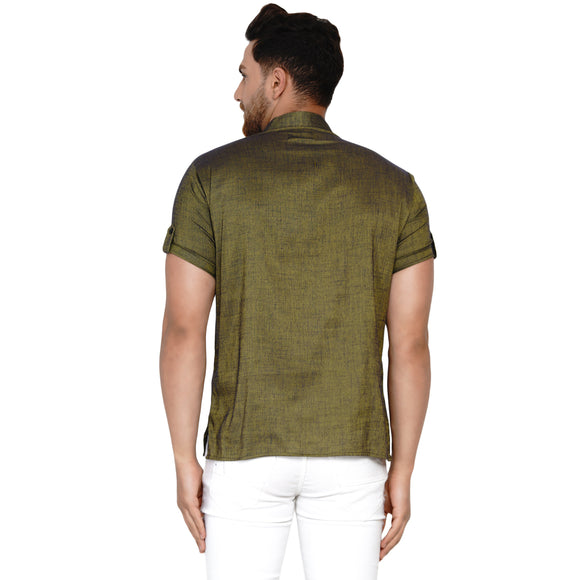Veera Paridhaan Men's Rayon Half Sleeve Short kurta