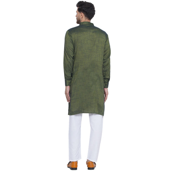 Veera Paridhaan Solid Rayon Long Kurta for Men
