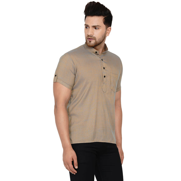 Veera Paridhaan Men's Rayon Half Sleeve Short kurta