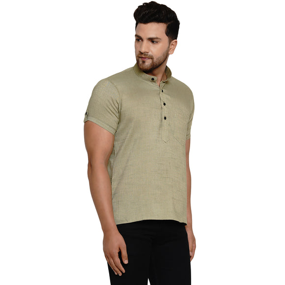 Veera Paridhaan Men's Rayon Half Sleeve Short kurta