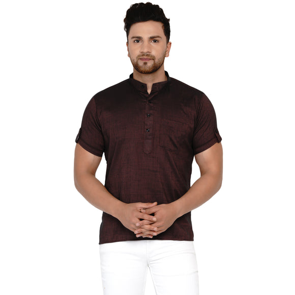 Veera Paridhaan Men's Rayon Half Sleeve Short kurta
