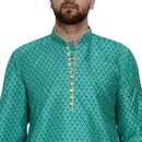 Veera Paridhaan Men's Ethnic Jacquard Full Sleeve Printed Long kurta Set-48