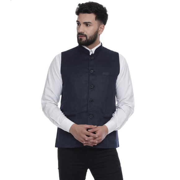 Veera Paridhaan Solid  Suede Velvet  Nehru Jacket