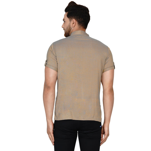 Veera Paridhaan Men's Rayon Half Sleeve Short kurta