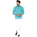 Veera Paridhaan Men's Cotton Sanganeri Printed Full Sleeve Short kurta-63