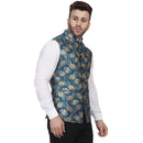 Veera Paridhaan Banarasi Jacquard Print Golden Nehru Jacket-21