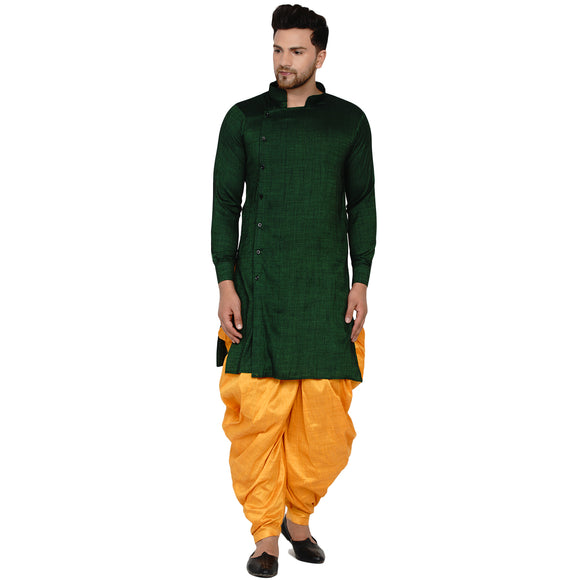 Veera Paridhaan Men's Rayon Side Pattern Full Sleeve long Straight kurta