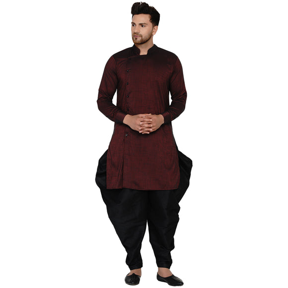 Veera Paridhaan Men's Rayon Side Pattern Full Sleeve long Straight kurta