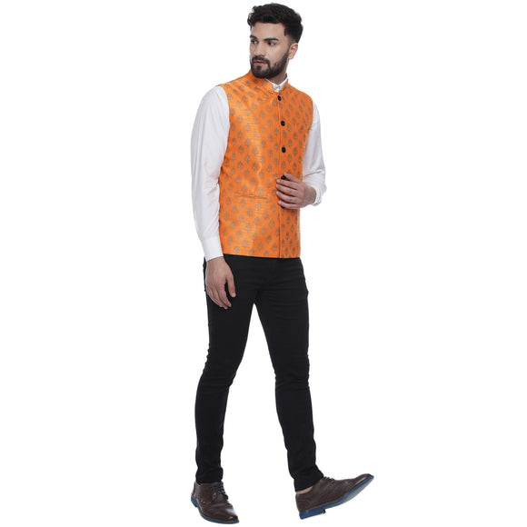 Veera Paridhaan  Jacquard Printed  Silk Nehru Jacket