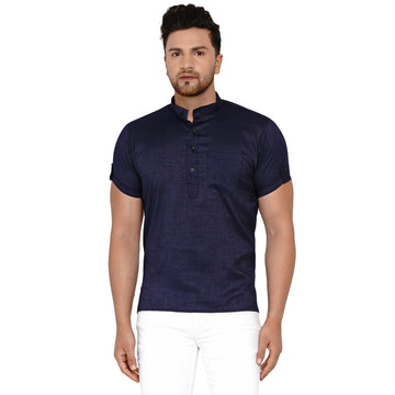Veera Paridhaan Men's Rayon Half Sleeve Short kurta