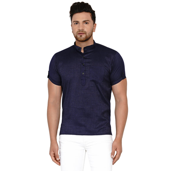 Veera Paridhaan Men's Rayon Half Sleeve Short kurta