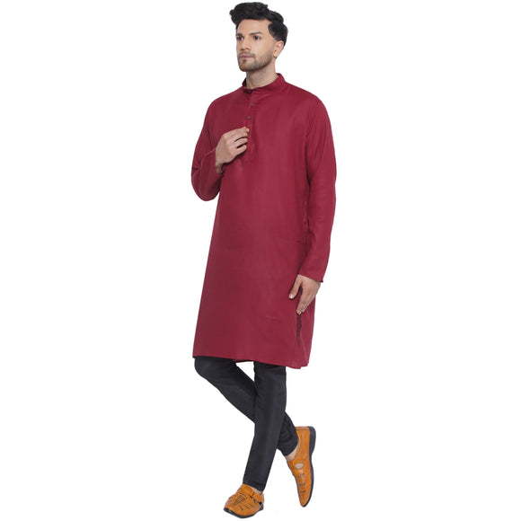 Veera Paridhaan Solid Cotton Long Kurta for Men