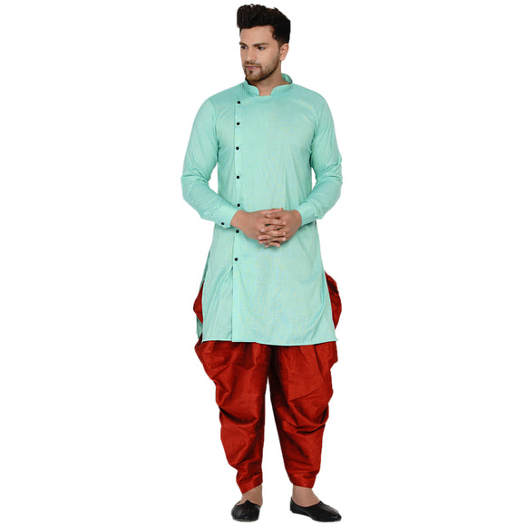 Veera Paridhaan Men's Rayon Side Pattern Full Sleeve long Straight kurta