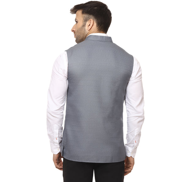 Veera Paridhaan Plain Chinese Collar Sleeveless Cotton Poly Waist Coat