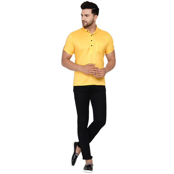 Veera Paridhaan Men's Rayon Half Sleeve Short kurta