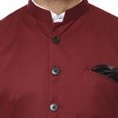 Veera Paridhaan Plain Chinese Collar Sleeveless Cotton Poly Nehru Jacket-83