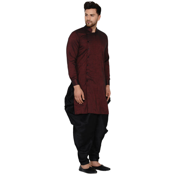 Veera Paridhaan Men's Rayon Side Pattern Full Sleeve long Straight kurta