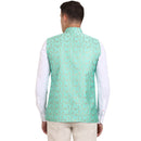 Veera Paridhaan Green Banarasi Print Nehru Jacket-5
